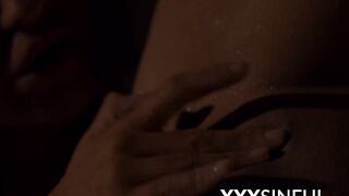 Inked lesbo babes passionately pussy playing and scissoring