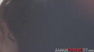Japanese hottie rubs her pussy on hidden voyeur cam