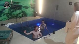 Threesome with friends in the motel pool Part 3