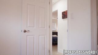 Busty Brandy Salazar cleans before fucking the house owner
