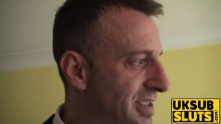 UKSubSluts com - UK babe with big boobs gets her fat ass spanked during rough sex