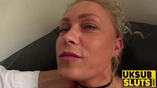 UKSubSluts com - Freaky blonde slut Nova Shields rubs horny pussy