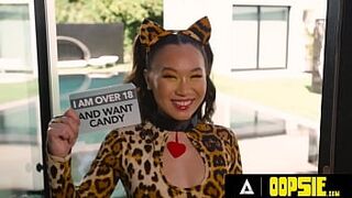 Petite Asian Strokes Off The Neighborhood Pervert